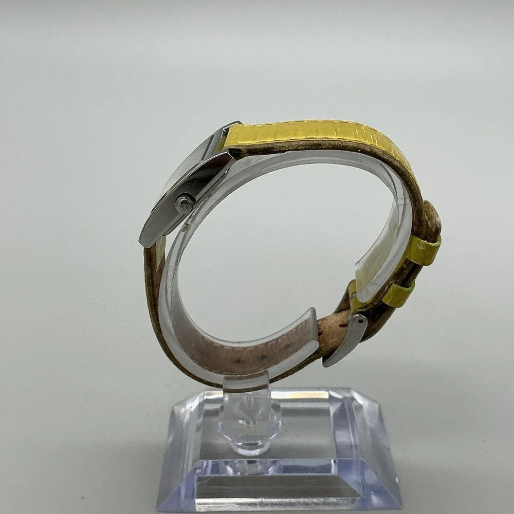 Skagen 528SSLE8A Womens Watch 20mm White Dial Yellow Leather Dress New Battery